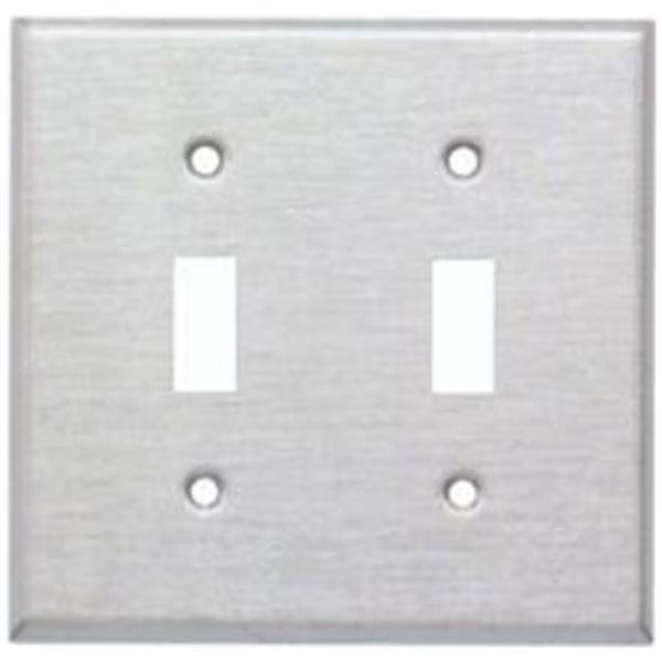 Stainless Steel Metal Wall Plates 2 Gang Toggle Switch, Doomsday, Mfr#: DO99548